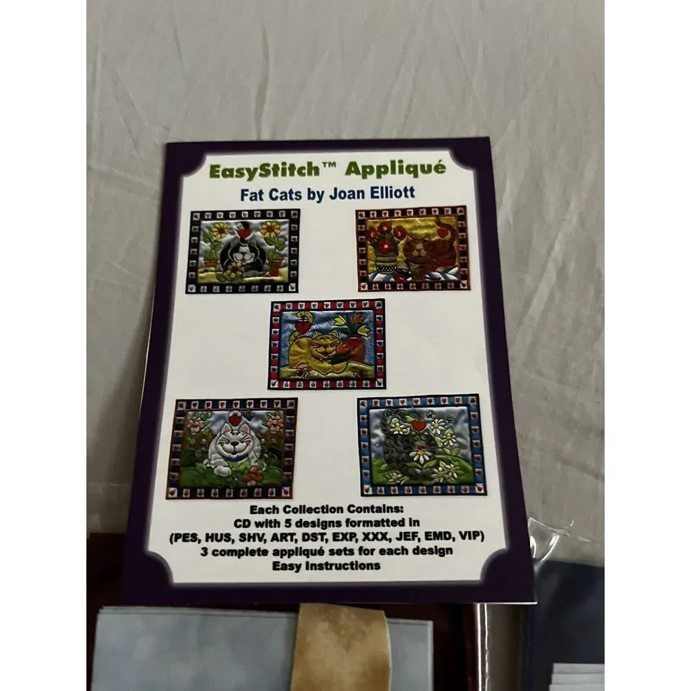 Dalco EASYSTITCH APPLIQUE FAT CATS Embroidery CD Disk Joan‎ Elliott